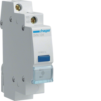 LED Leuchtmelder blau 12 + 48V AC + DC 1PLE | Hager