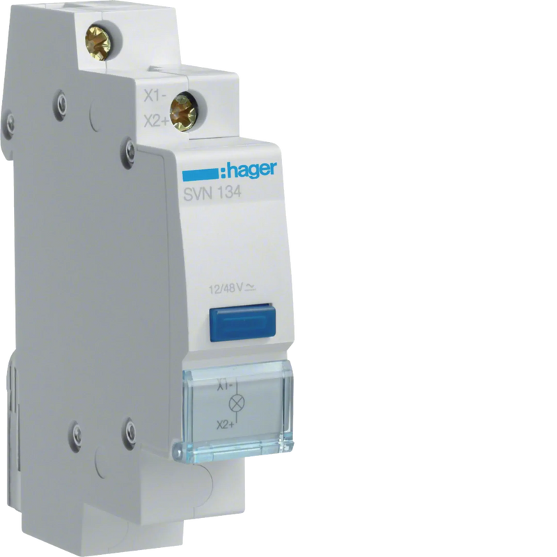 LED Leuchtmelder blau 12 + 48V AC + DC 1PLE | Hager