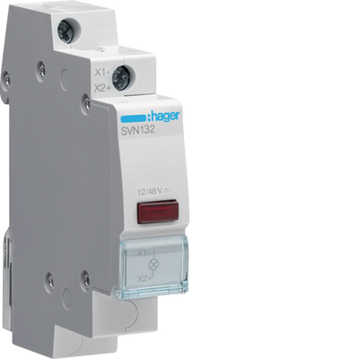 LED Leuchtmelder rot 12 + 48V AC + DC 1PLE | Hager