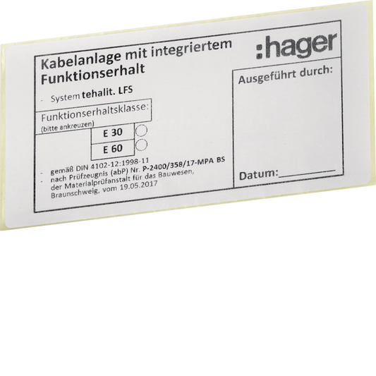 Funktionserhaltetikett LFS