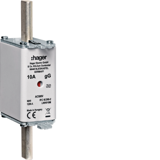 NH-Sicherungseinsatz NH0 16A gG AC500V Kombimelder Lasche  spannungsführend | Hager