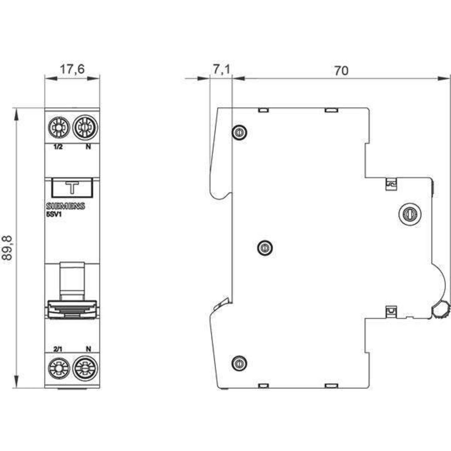 FI/LS Schalter Siemens 5SV13166KK16 FI-Schutzschalter 1polig 16A | Siemens