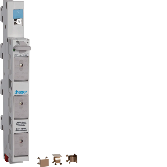 Lasttrennschalter D02 63A 4polig N vorauseilend 60mm Sammelschiene | Hager