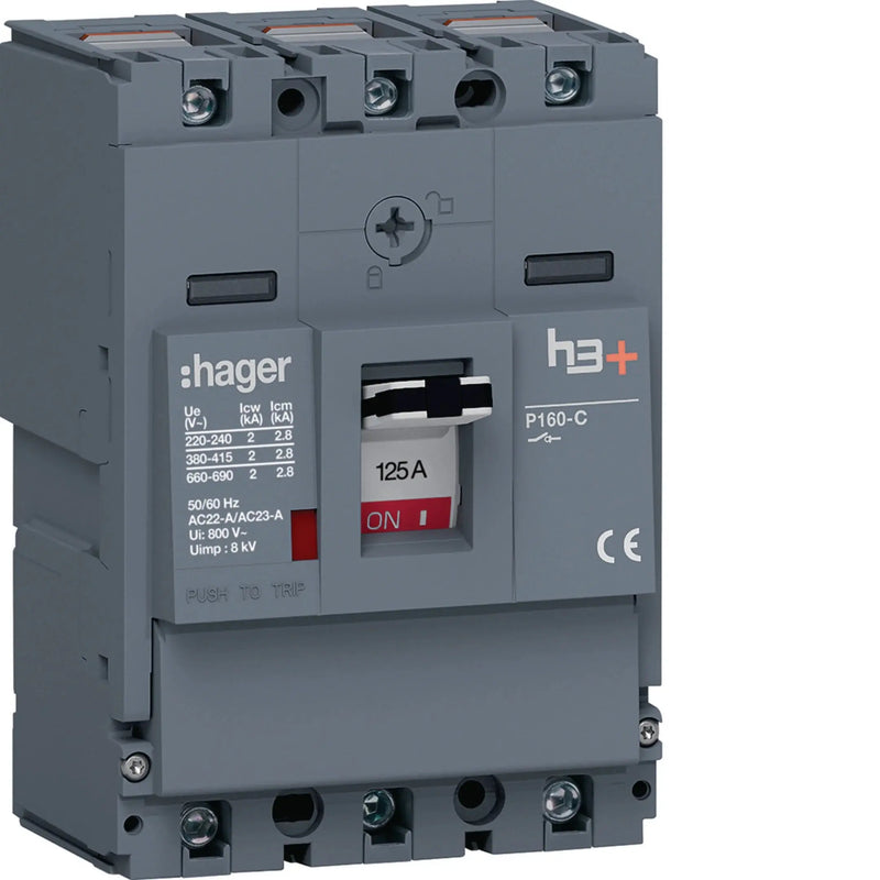 Lasttrennschalter h3+ P160 3 polig 125A CTC | Hager