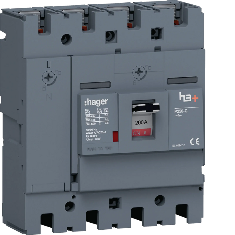 Lasttrennschalter h3+ P250 4 polig 200A FTC | Hager