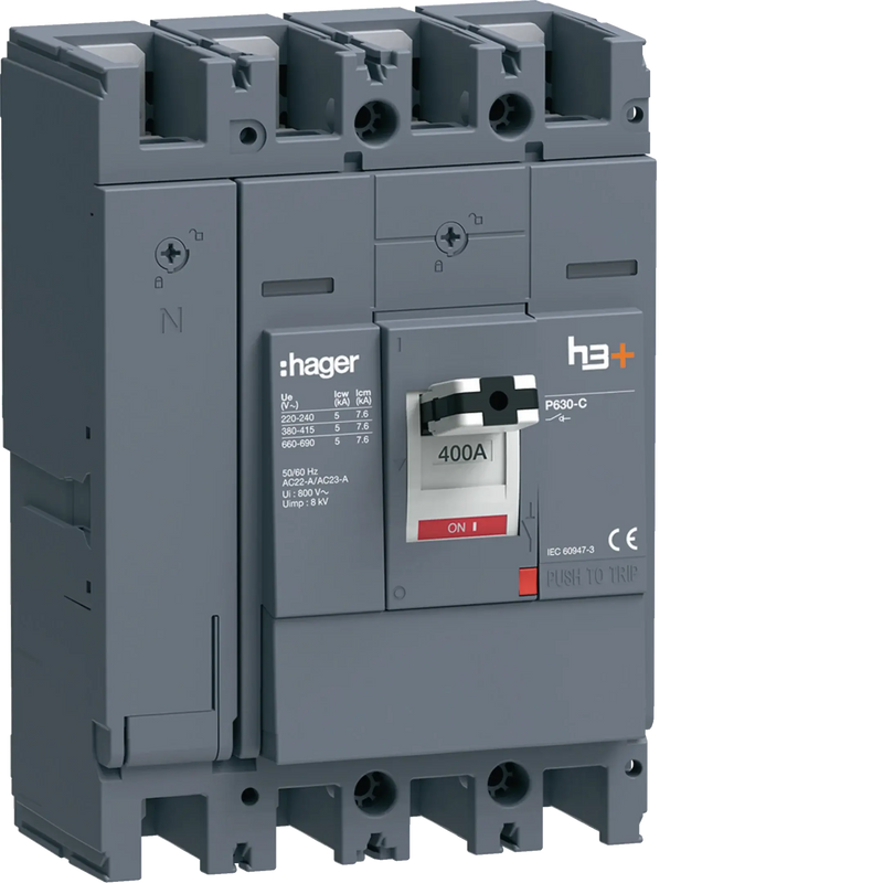 Lasttrennschalter h3+ P630 4 polig 400A FTC | Hager