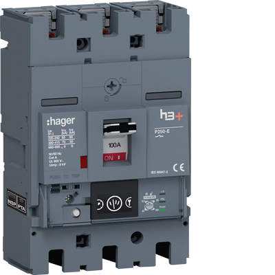 Leistungsschalter h3+ P250 Energy 3P3D 100A 70kA FTC | Hager