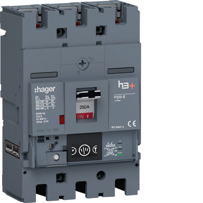 Leistungsschalter h3+ P250 Energy 3P3D 250A 70kA FTC | Hager