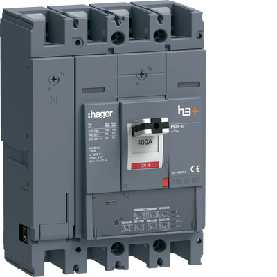 Leistungsschalter h3+ P630 LSI 4P4D N0-50-100% 400A 70kA FTC | Hager