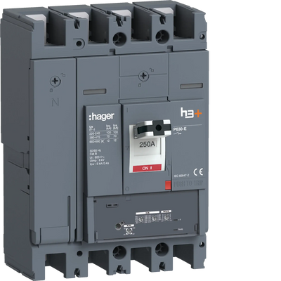 Leistungsschalter h3+ P630 LSnI 4x250A 70kA | Hager