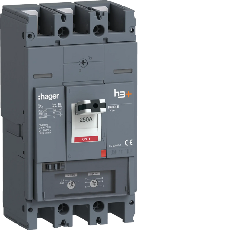 Leistungsschalter h3+ P630 TM 3x250A 70kA | Hager