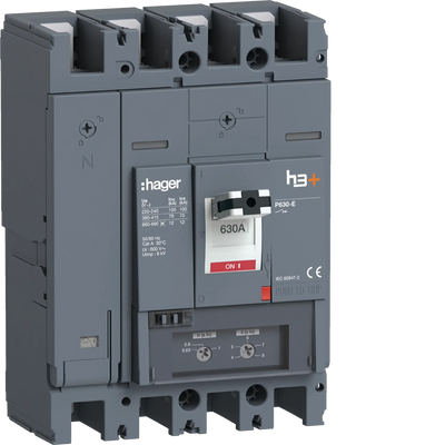Leistungsschalter h3+ P630 TM 4x630A 70kA | Hager