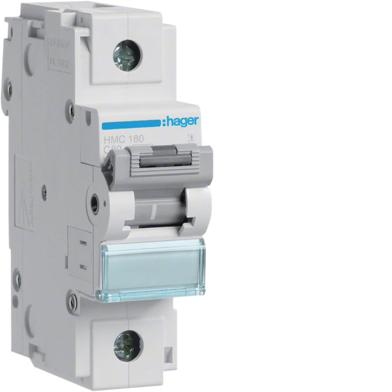 Leitungsschutzschalter 1 polig 15kA C-Charakteristik 80A 1.5 Module | Hager