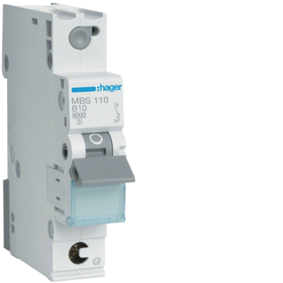 Leitungsschutzschalter 1 polig 6kA B-Charakteristik 10A Quick Connect 1 Modul | Hager