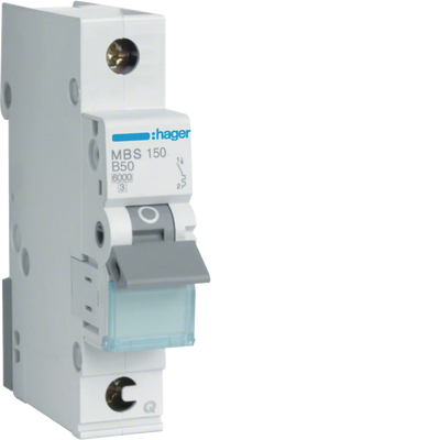 Leitungsschutzschalter 1 polig 6kA B-Charakteristik 50A QuickConnect 1 Modul | Hager