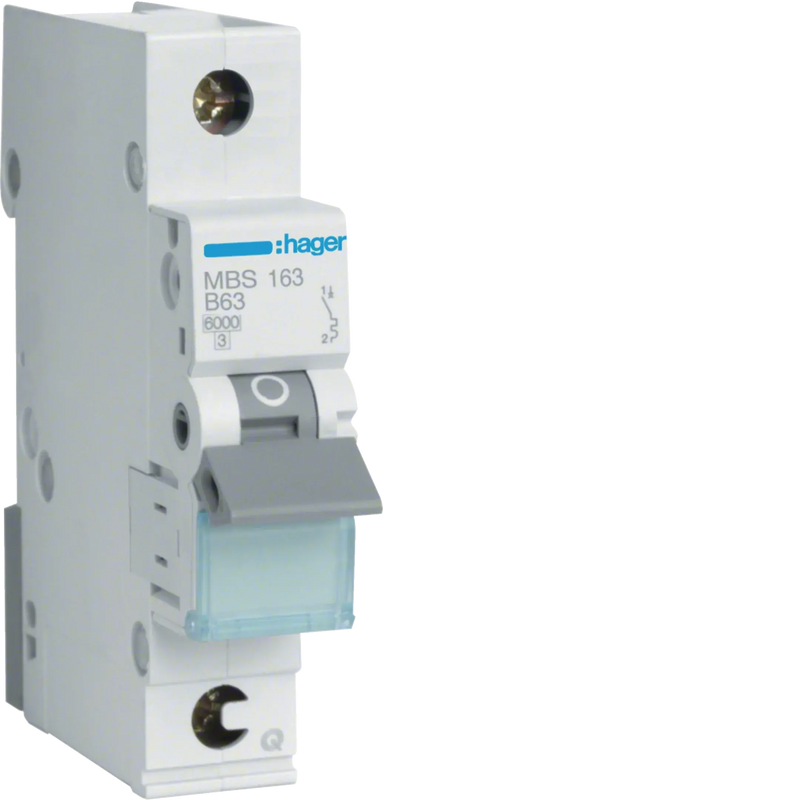 Leitungsschutzschalter 1 polig 6kA B-Charakteristik 63A QuickConnect 1 Modul | Hager