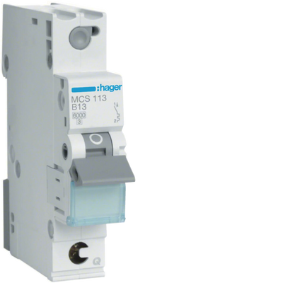 Leitungsschutzschalter 1 polig 6kA C-Charakteristik 13A Quick Connect 1 Modul | Hager