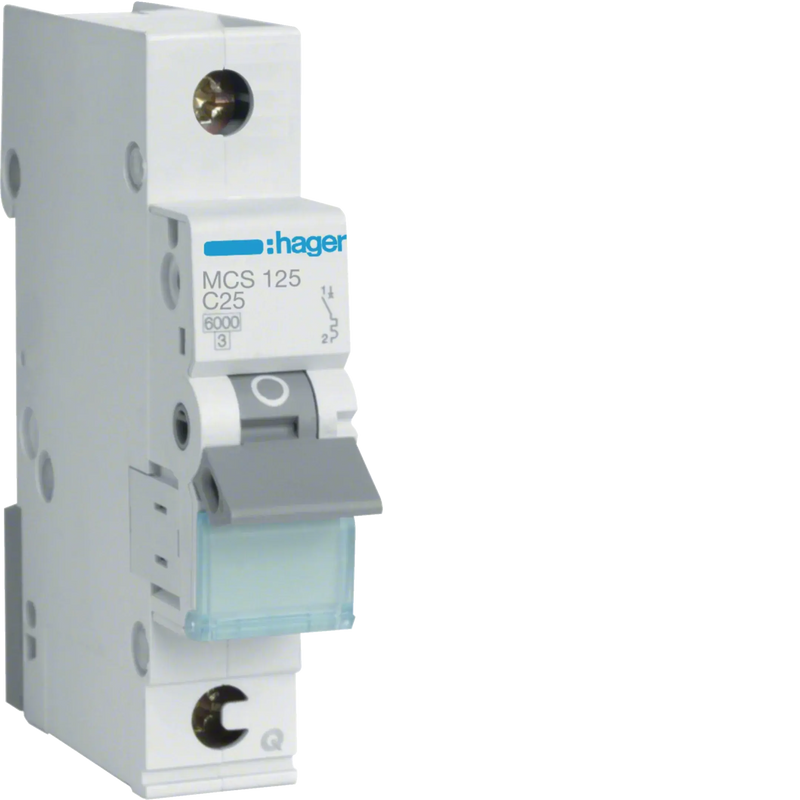 Leitungsschutzschalter 1 polig 6kA C-Charakteristik 25A QuickConnect 1 Modul | Hager