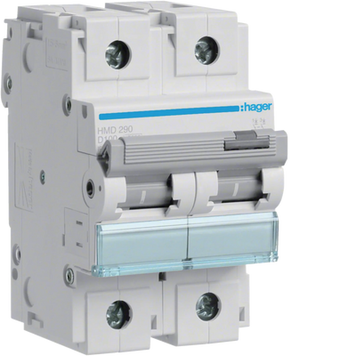Leitungsschutzschalter 2 polig 15kA D-Charakteristik 100A 3 Module | Hager