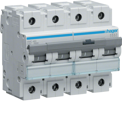 Leitungsschutzschalter 4 polig 15kA C-Charakteristik 80A 6 Module | Hager