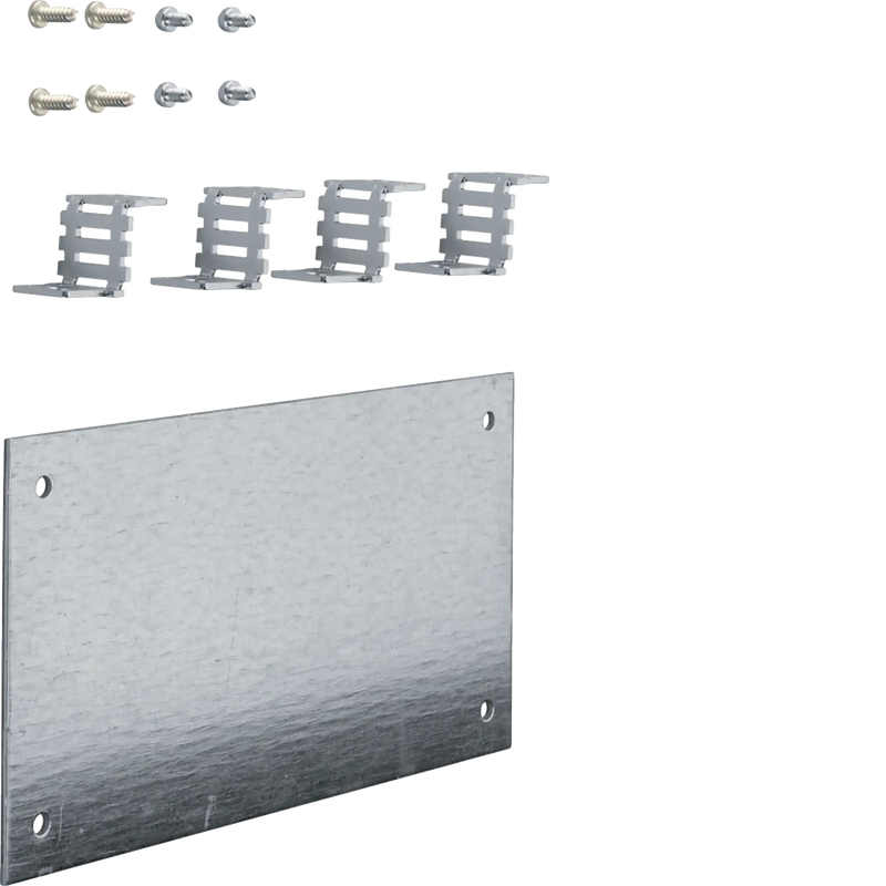 Montageplatte, univers, tiefenverstellbar bis 27mm, 1-reihig, 115x210x2, 5mm | Hager