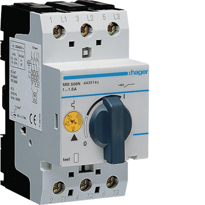 Motorschutzschalter Baugrösse 1, 1.0-1.6A 2.5M bei 230/415V | Hager