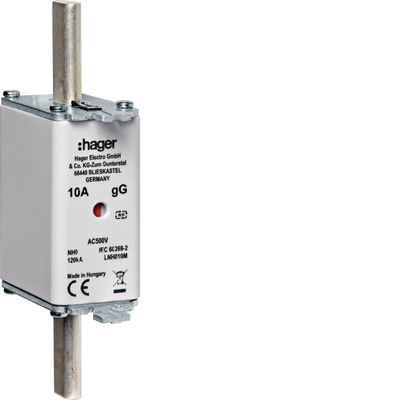 NH-Sicherungseinsatz NH0 100A gG AC500V Kombimelder Lasche  spannungsführend | Hager