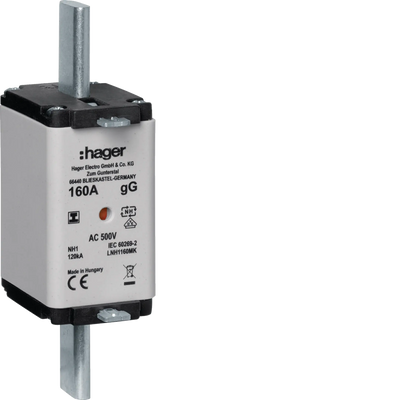 NH-Sicherungseinsatz NH1 gG 500V 160A Kombi-Melder mit isolierter Grifflasche | Hager
