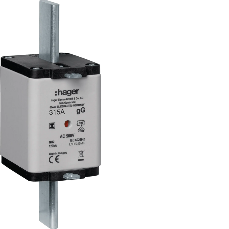 NH-Sicherungseinsatz NH2 gG 500V 315A Kombi-Melder mit isolierter Grifflasche | Hager