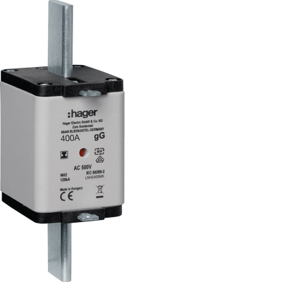 NH-Sicherungseinsatz NH2 gG 500V 400A Kombi-Melder mit isolierter Grifflasche | Hager