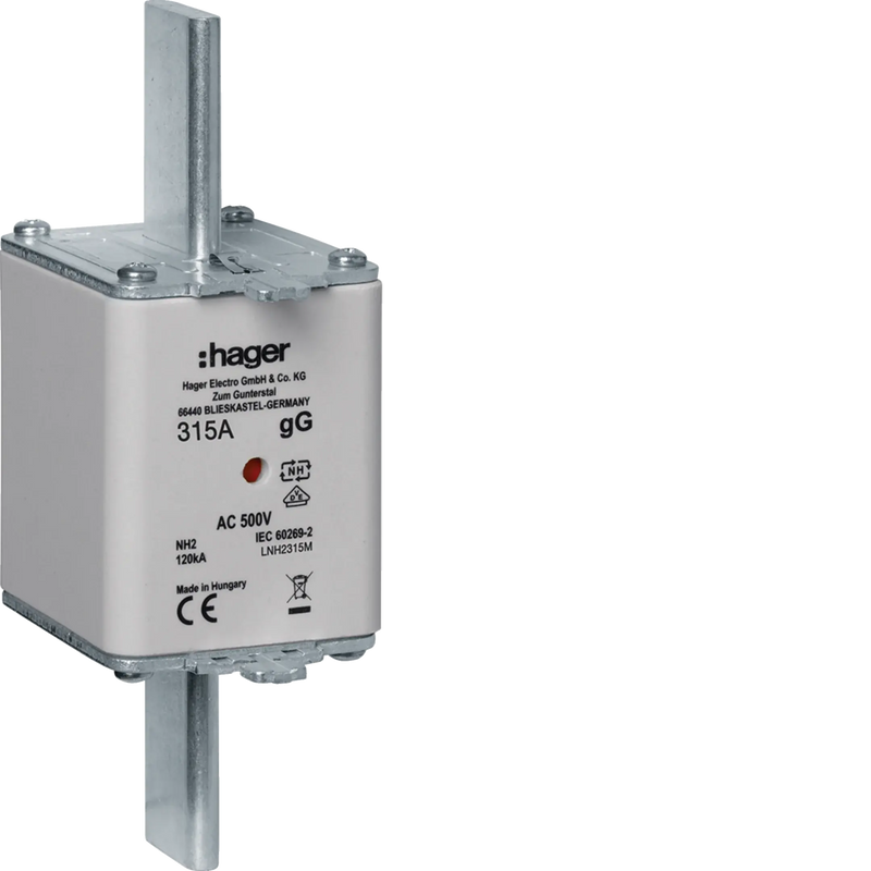 NH-Sicherungseinsatz NH2 gG AC500V 315A Kombi-Melder mit Metall-Grifflasche | Hager