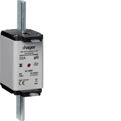 NH-Sicherungseinsatz NH2C gG 500V 32A  Kombimelder spannungsfreie Grifflasche | Hager