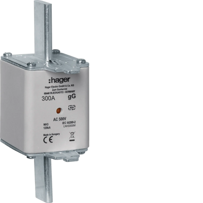 NH-Sicherungseinsatz NH3C gG 500V 300A Kombi-Melder Grifflasche spannungsführend | Hager