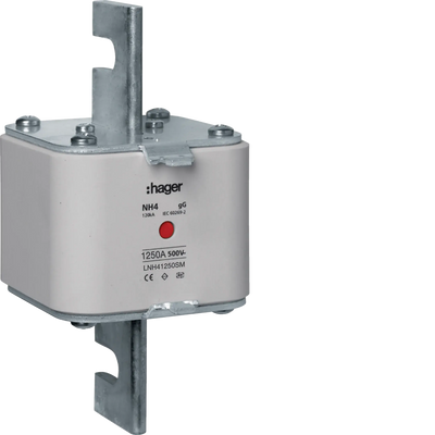 NH-Sicherungseinsatz NH4 gG 500V 1250A Mittekennmelder Grifflasche Spgs.-führend | Hager