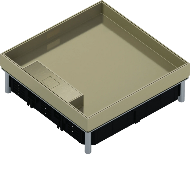 Nivel. Messingkassette Q12 mit Leitungsauslass für 12x45er Module Belags T=25mm | Hager