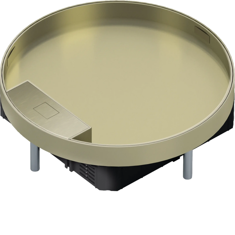 Nivel. Messingkassette R12 mit Leitungsauslass für 12x45er Module Belag T=25mm | Hager