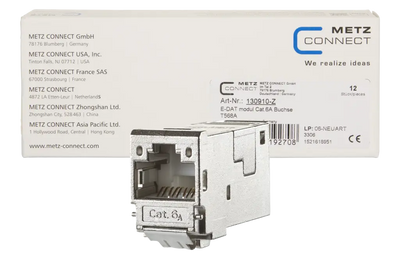 Original 12er Pack: METZ CONNECT E-DAT Modul Cat.6A 8(8) RJ45 Buchse | Ismailkar