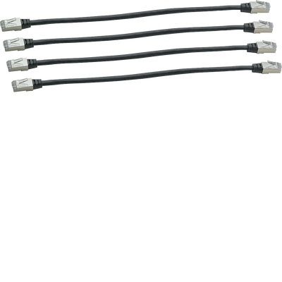 Patchkabelset Kat.6 S/FTP, RJ45 mit 4 Stück a 300mm | Hager