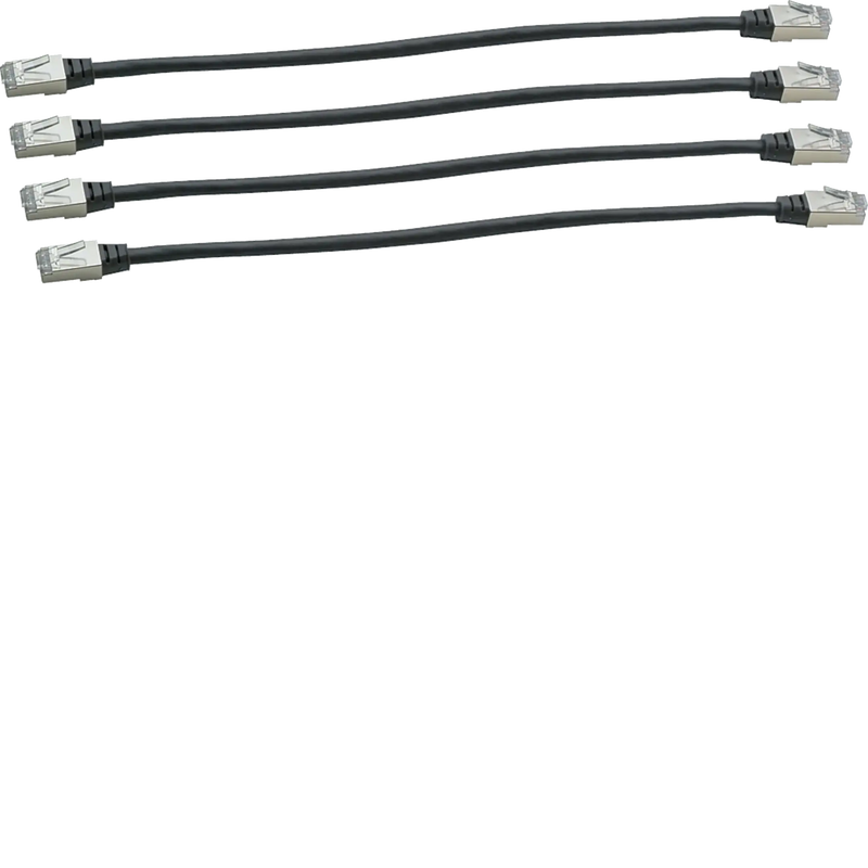 Patchkabelset Kat.6 S/FTP, RJ45 mit 4 Stück a 300mm | Hager