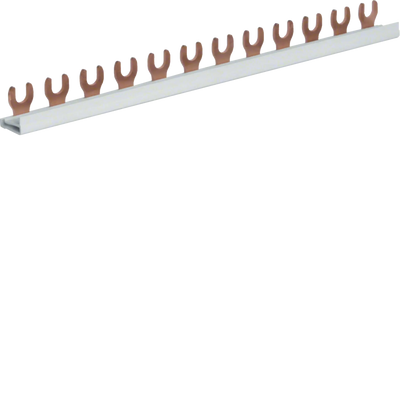 Phasenschiene 1 polig mit Gabelanschluss 10mm² 63A 12 Module | Hager