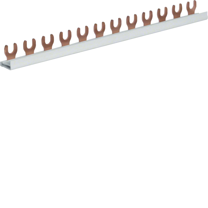 Phasenschiene 1 polig mit Gabelanschluss 10mm² 63A 12 Module | Hager