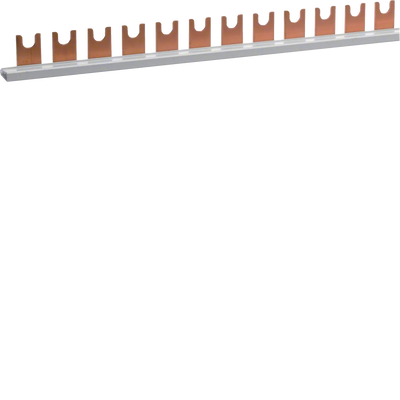 Phasenschiene 1 polig mit Gabelanschluss 16mm² 80A 56 Module | Hager