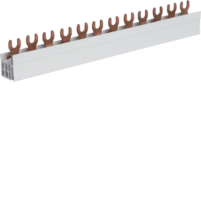 Phasenschiene 3 polig mit Gabelanschluss 10mm² 63A 12 Module | Hager