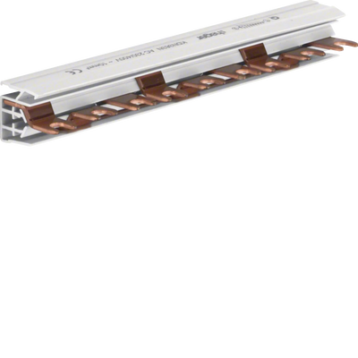 Phasenschiene 3 polig mit Gabelanschluss 10mm² 63A 9 Module | Hager