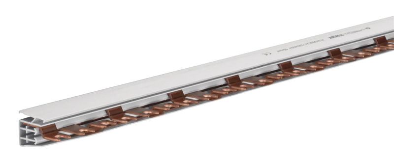Phasenschiene 3 polig mit Gabelanschluss 16mm² 80A 57 Module | Hager