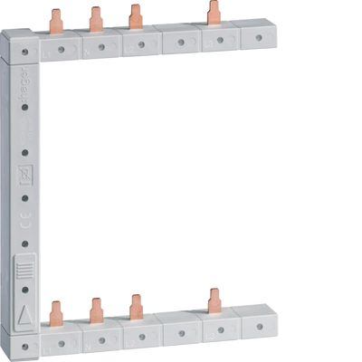 Phasenschiene senkrecht 63A links L1N-L2N-L3N zu L1N-L2N-L3N 125mm 2-reihig | Hager