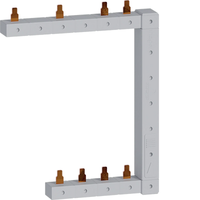 Phasenschiene senkrecht 63A rechts L1N-L2N-L3N zu L1L2L3N 125mm 2-reihig | Hager