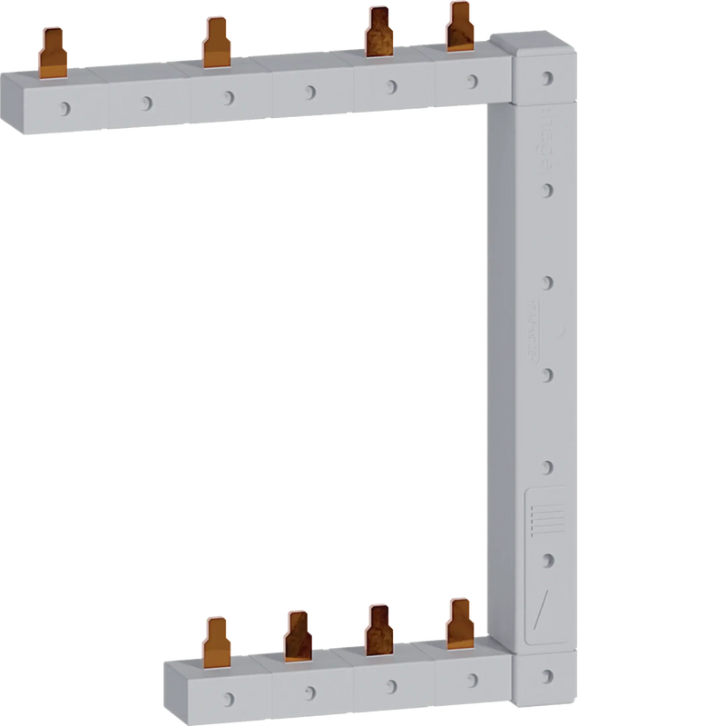 Phasenschiene senkrecht 63A rechts L1N-L2N-L3N zu L1L2L3N 125mm 2-reihig | Hager