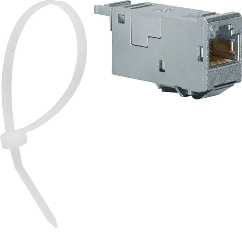 RJ45 Modul (E-Dat), universal, C6, ISO A, 10GBit Ethernet (IEEE 802.3an), 180° | Hager