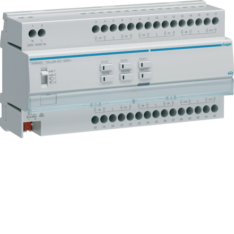 Rollladen-/Jalousieaktor 12-fach KNX easy, 230V | Hager